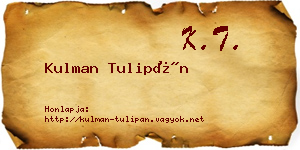 Kulman Tulipán névjegykártya